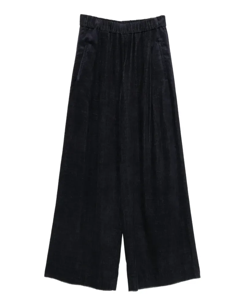 VIA MASINI 80 corduroy-effect wide-leg trousers - Blau Blau