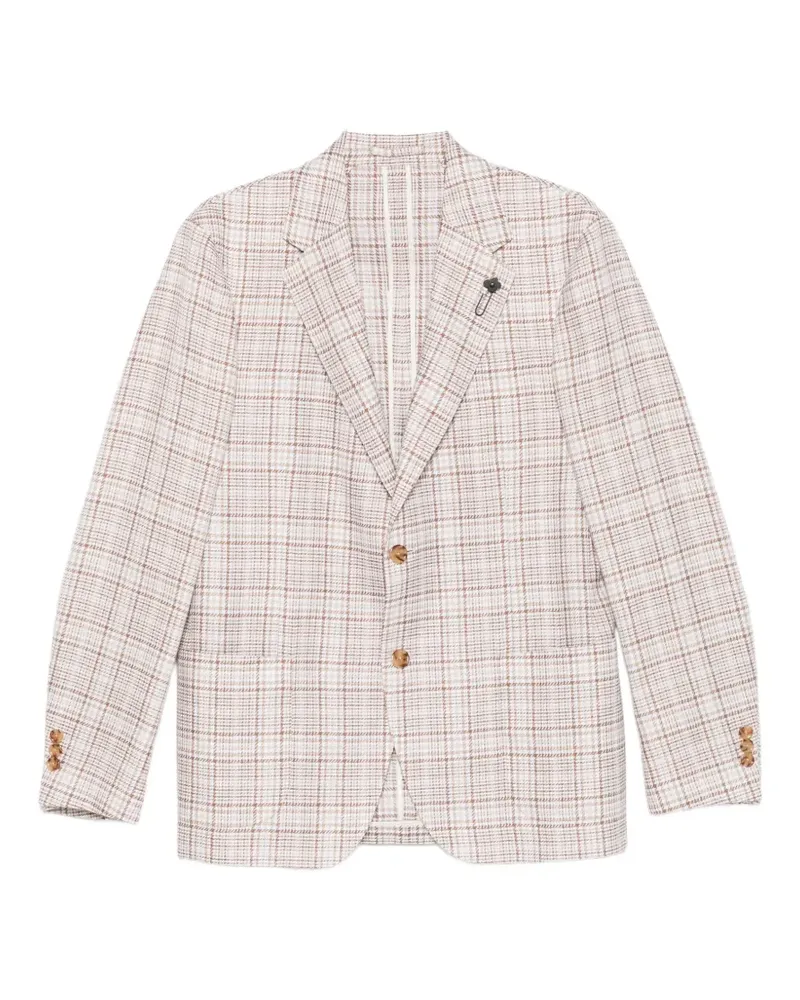 LARDINI check-pattern blazer - Nude Nude