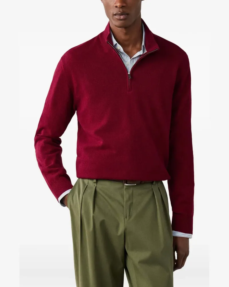 Hackett Strick mit Ellenbogen-Patch - Rot Rot