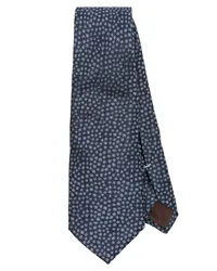 Canali Seidenkrawatte mit Jacquard-Blumenmuster Blau