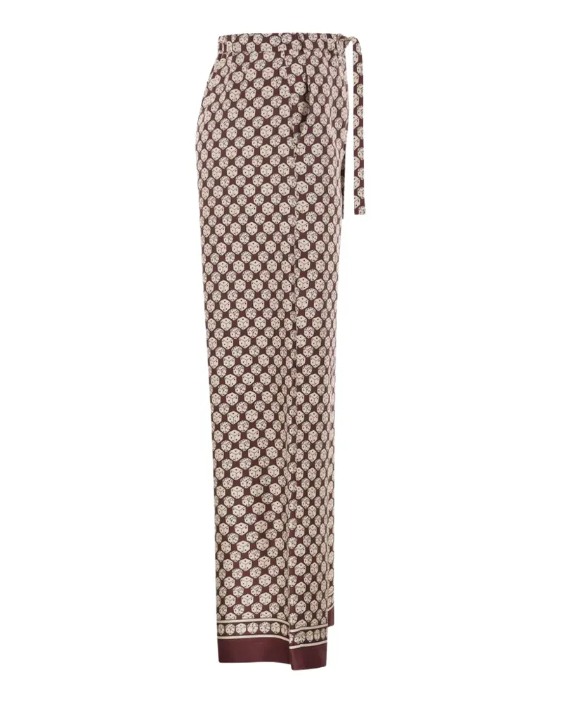 Max Mara dice-print silk trousers - Braun Braun