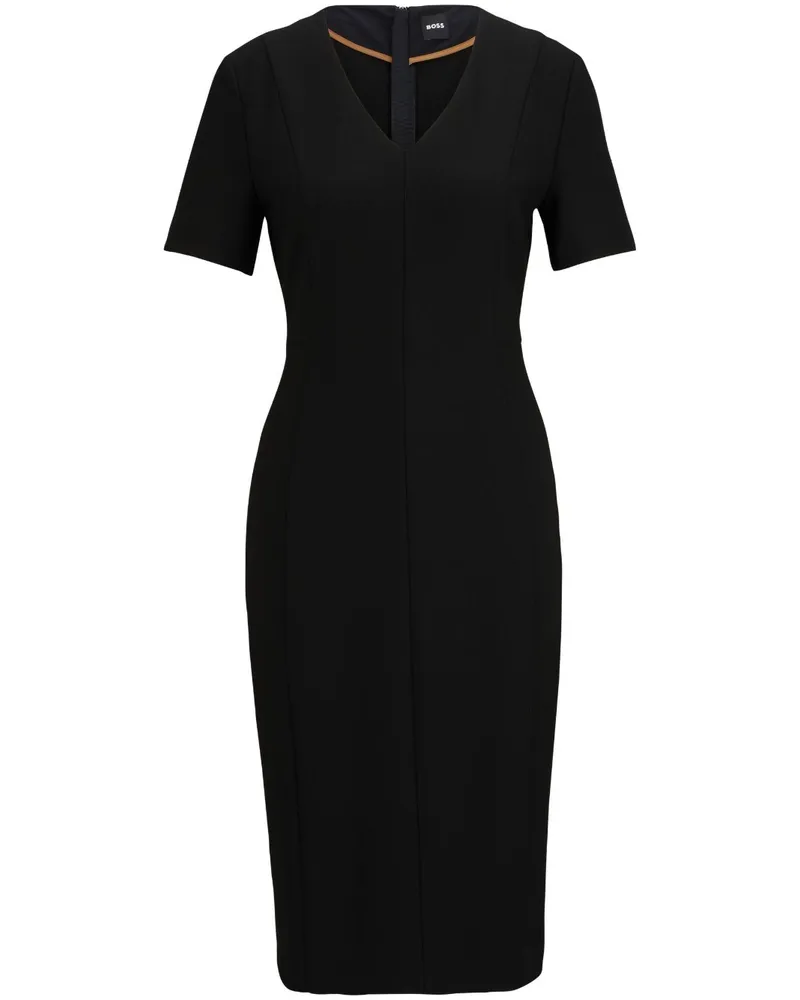 HUGO BOSS Damaisa Minikleid mit V-Ausschnitt - Schwarz Schwarz