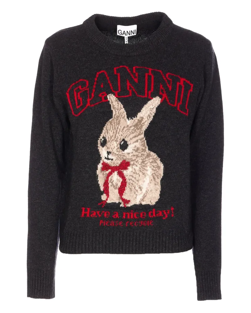 Ganni phantom graphic sweater - Grau Grau