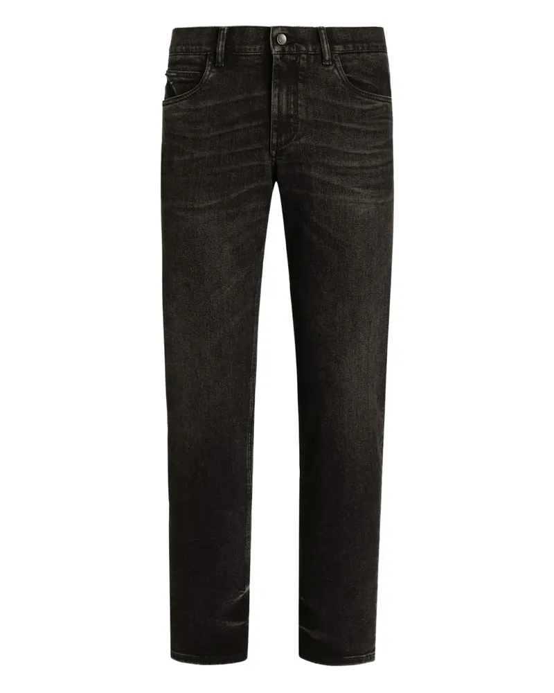 Dolce & Gabbana Jeans mit Logo-Patch - Schwarz Schwarz