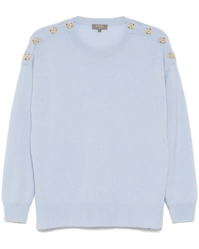 N.Peal Pullover mit Schulterknöpfen - Blau Blau