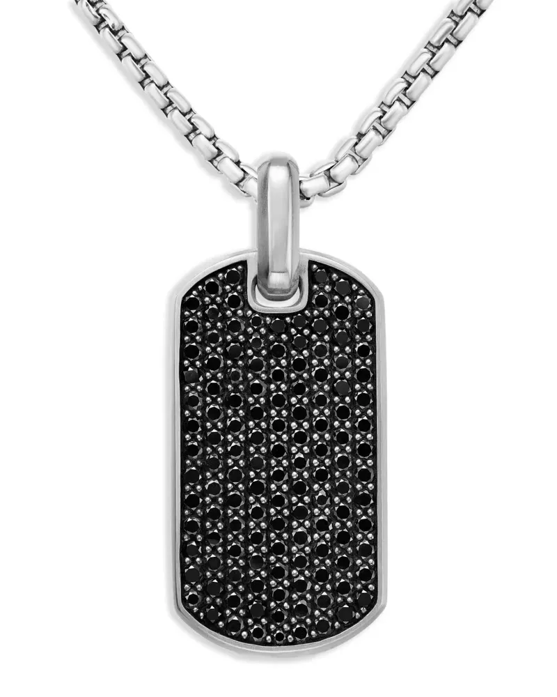 David Yurman Chevron Sterlingsilber-Anhänger mit Diamant 35mm Silber
