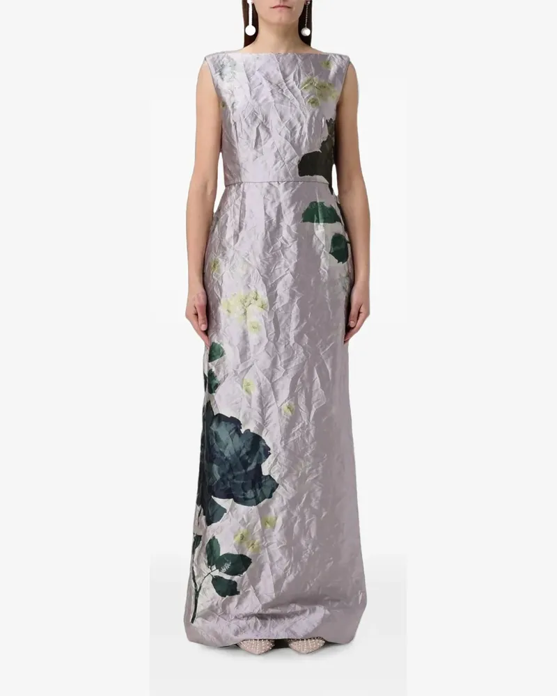 Erdem Margot floral-print crinkled maxi dress - Violett Violett