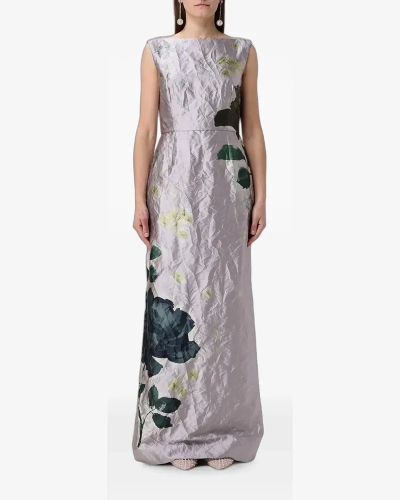 Erdem Margot floral-print crinkled maxi dress - Violett Violett