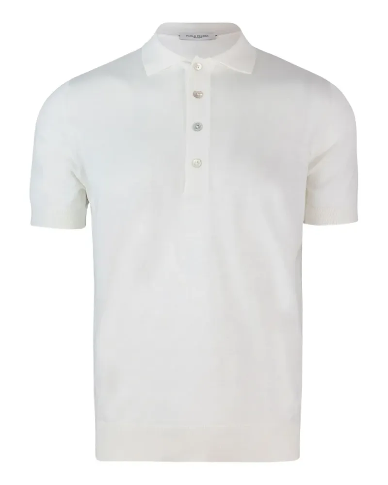 Paolo Pecora Milano Poloshirt aus Jersey - Weiß Weiß