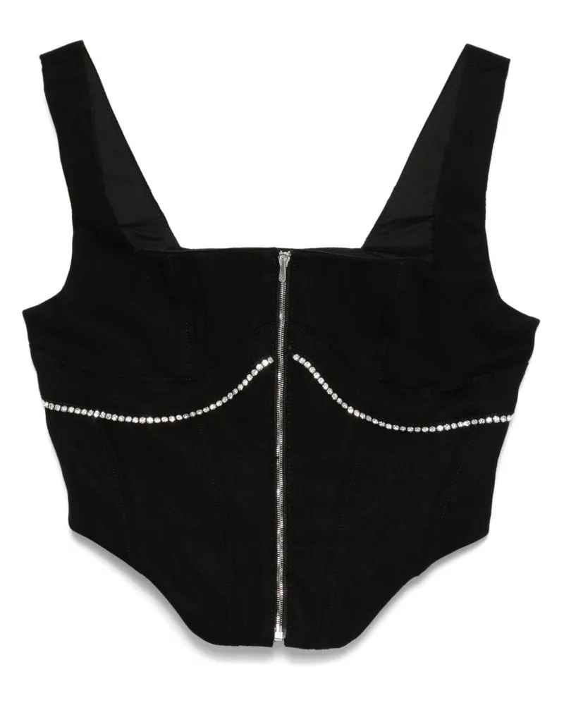 Amiri Corsage mit Kristallen - Schwarz Schwarz