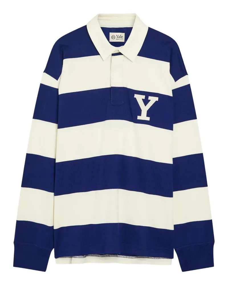 Gant Gestreiftes Yale Poloshirt - Blau Blau