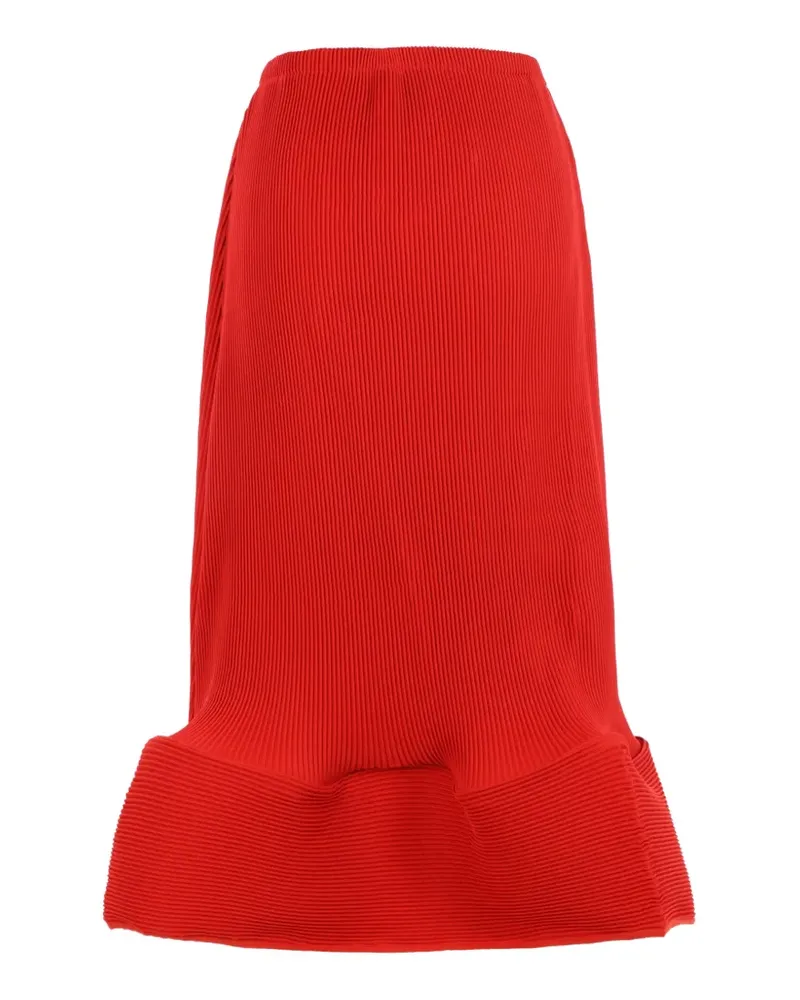 Melitta Baumeister plissé-effect ruffled midi skirt - Rot Rot