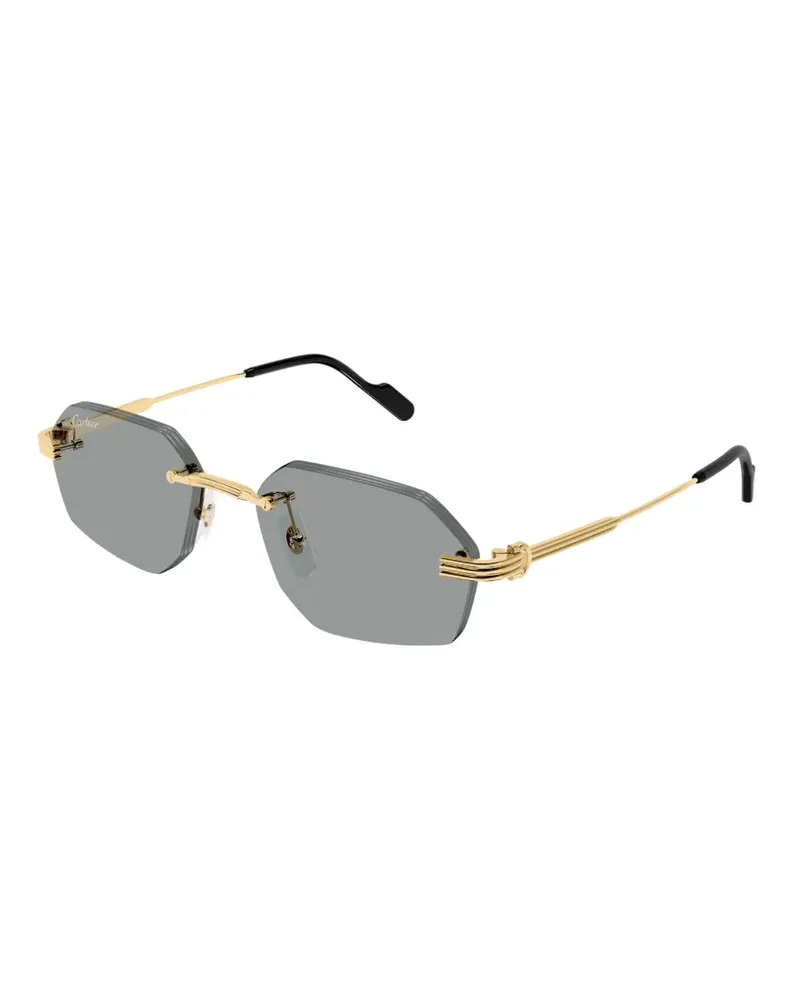 Cartier rimless geometric-frame sunglasses - Gold Gold