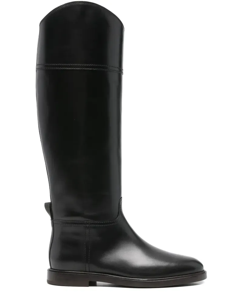 Brunello Cucinelli Stiefel aus Leder - Schwarz Schwarz