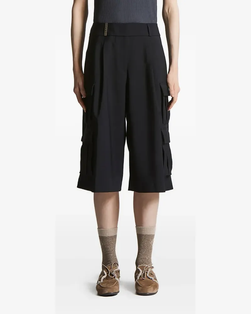 Peserico Knielange Cargo-Shorts mit Falten - Blau Blau