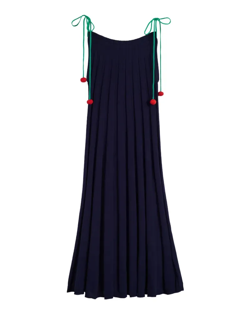 Chinti & Parker Midikleid mit Kirschträgern - Blau Blau