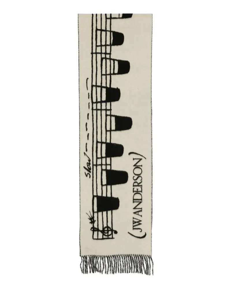 J.W.Anderson x Guinness Smooth Tempo Schal in Creme und Schwarz - Nude Nude
