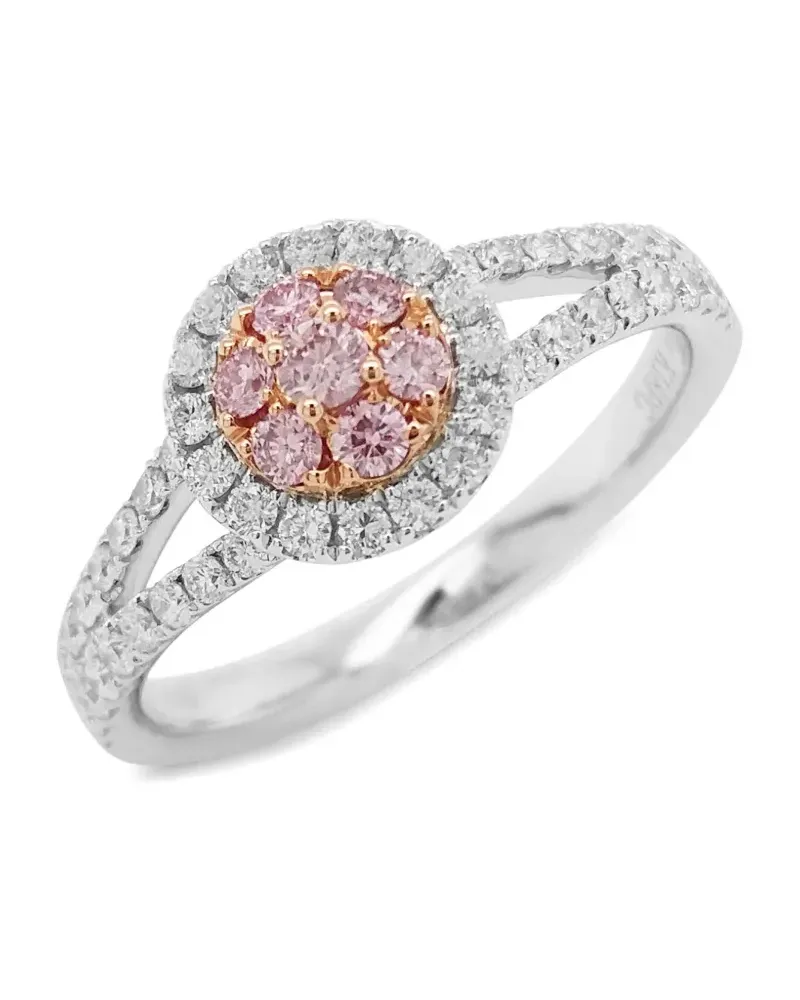 HYT Jewelry 18kt Weißgoldring mit Diamanten - Rosa Rosa