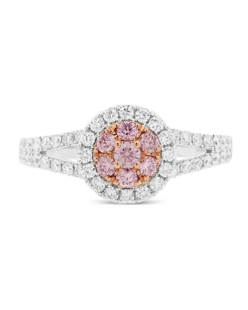 HYT Jewelry 18kt Weißgoldring mit Diamanten - Rosa Rosa