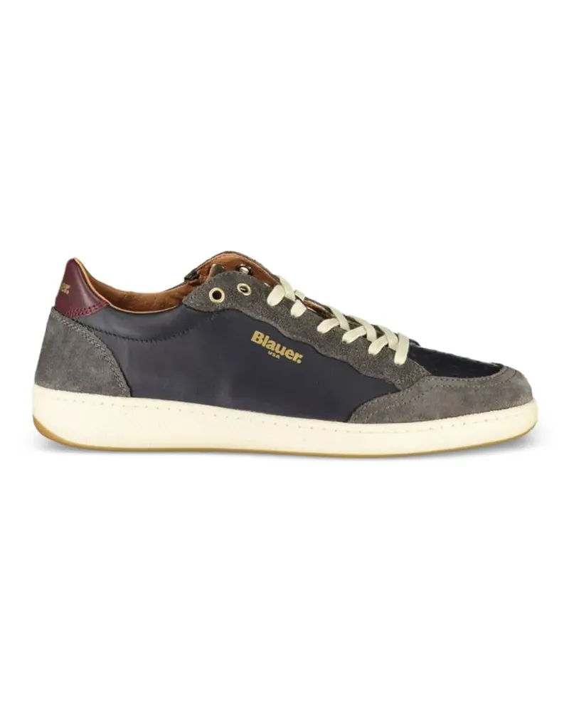 Blauer suede-panelled sneakers Blau