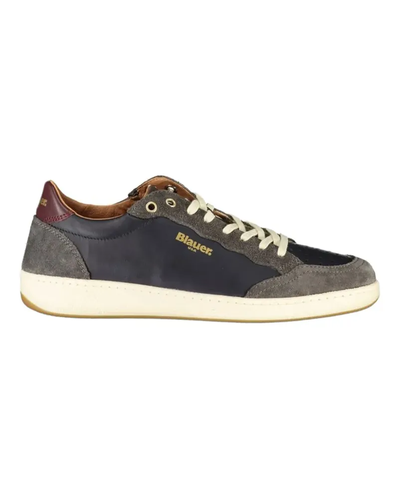 Blauer suede-panelled sneakers Blau