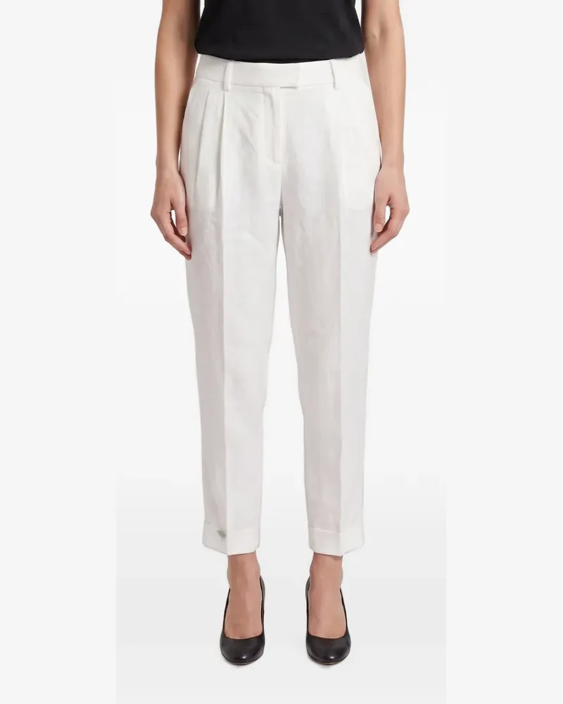 Brunello Cucinelli Bundfaltenhose mit Umschlag - Weiß Weiß