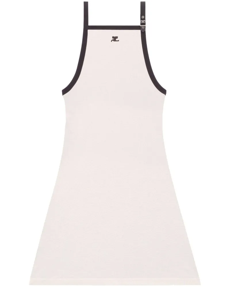 Courrèges Minikleid mit Kontrastbesatz - Grau Grau