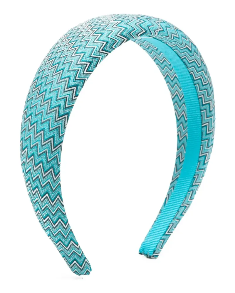 Missoni zigzag-knit headband - Blau Blau