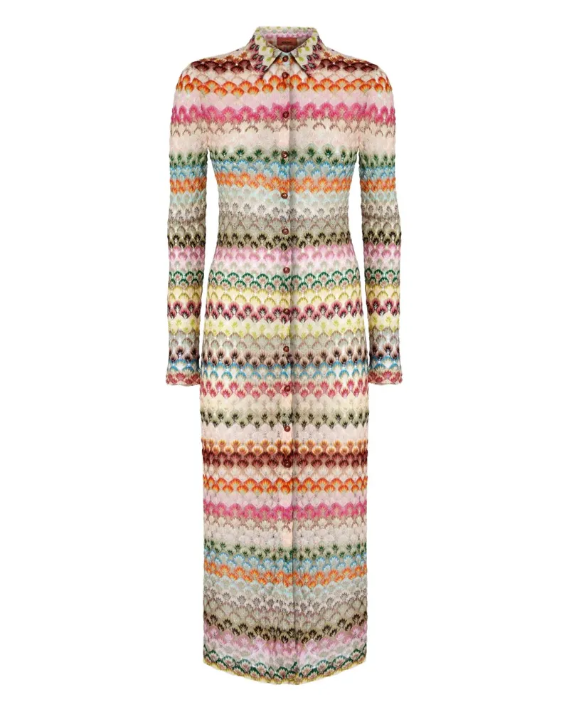 Missoni Intarsien-Cardigan mit Poloshirtkragen - Nude Nude