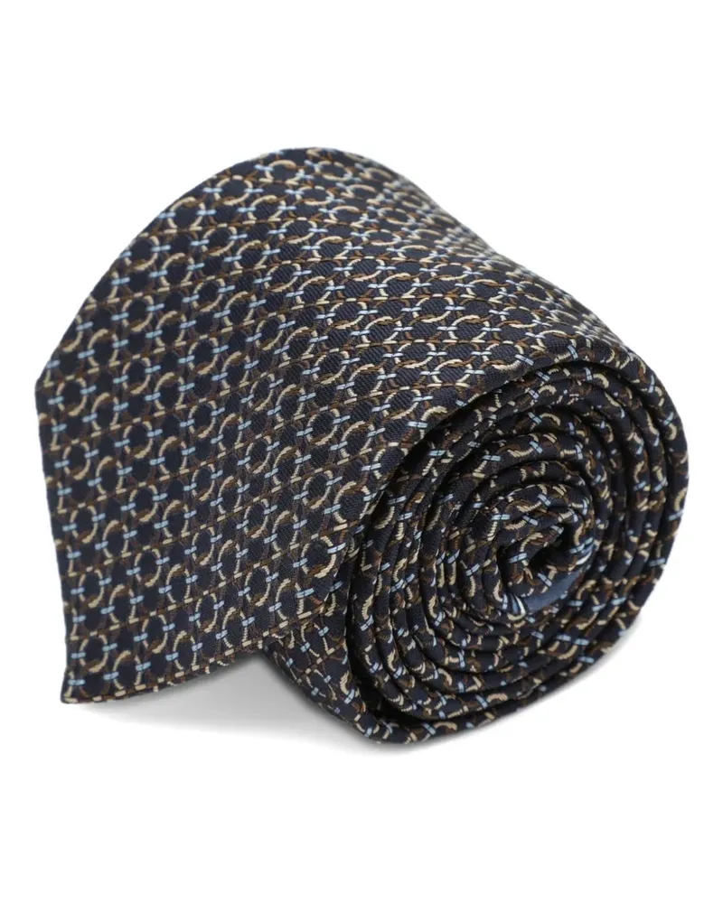 Ferragamo Seidenkrawatte mit Gancini-Jacquardmuster - Braun Braun