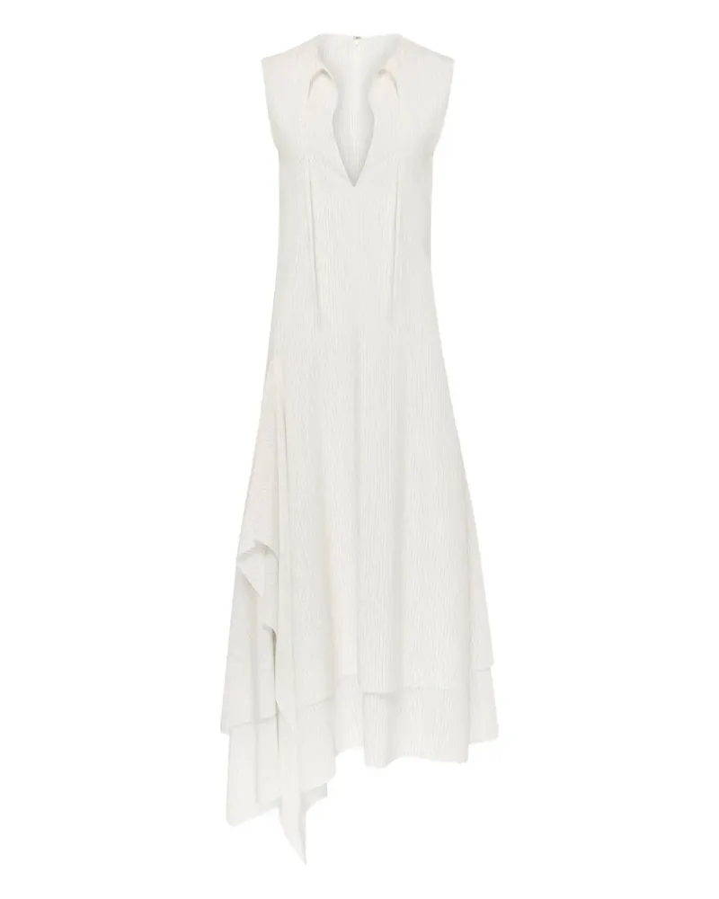 J.W.Anderson Gerüschtes Kleid mit Schleifenkragen - Weiß Weiß