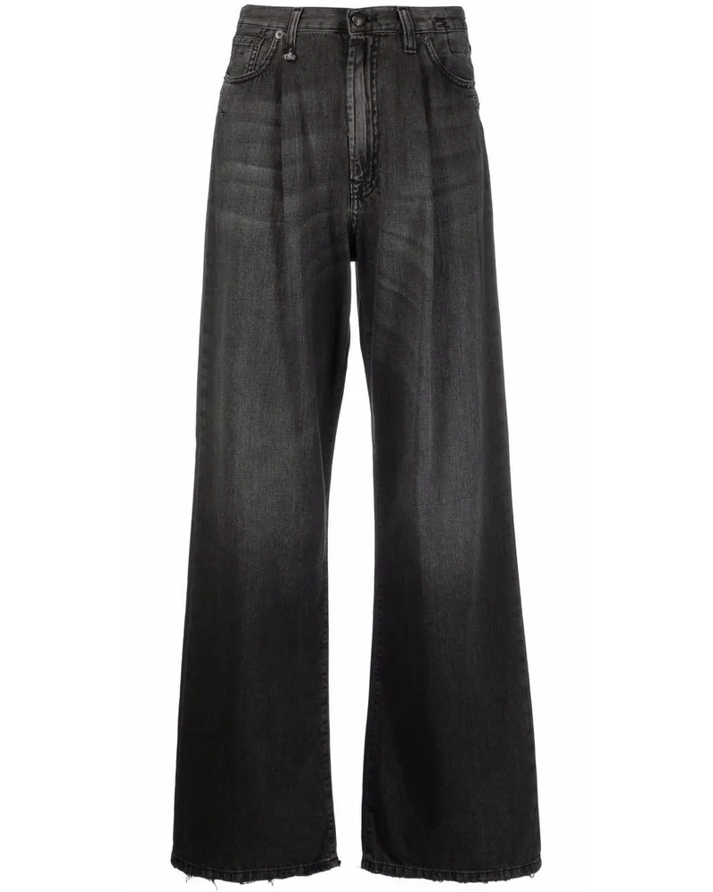 R13 Jeans mit weitem Bein - Grau Grau