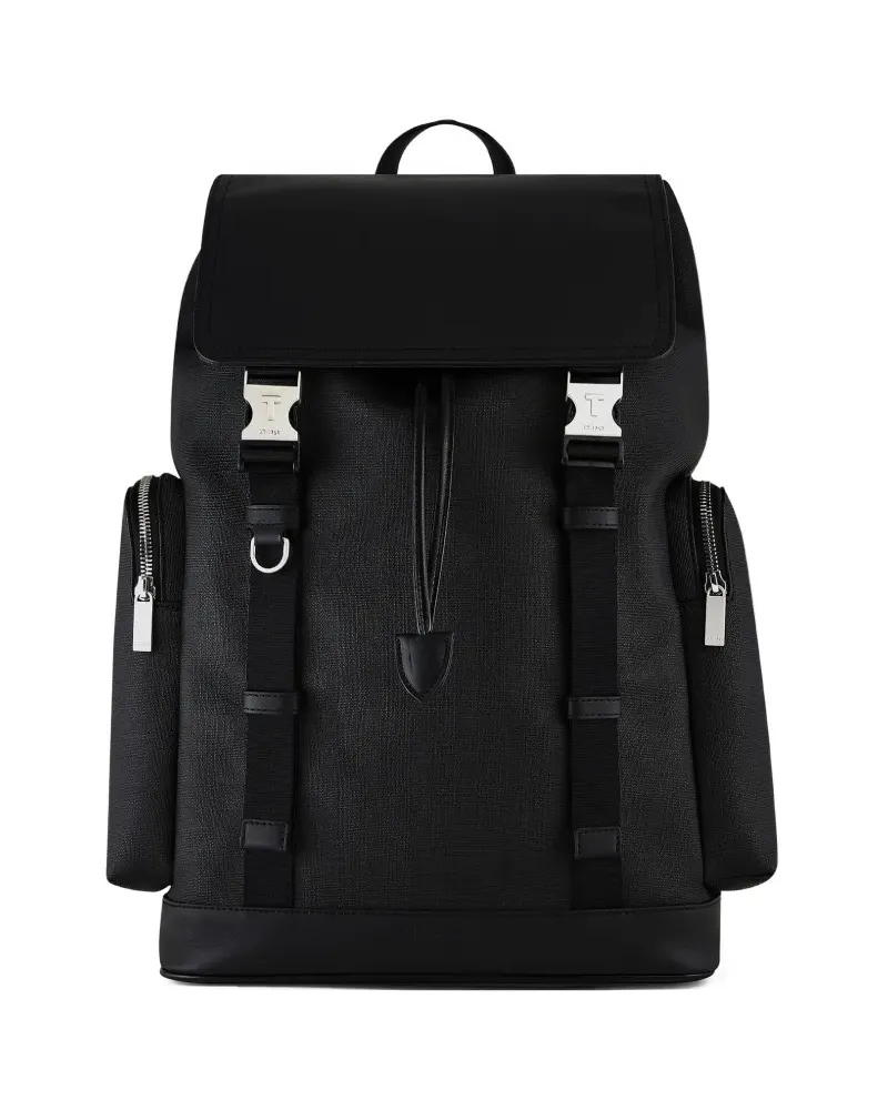 Le Tanneur Maurice buckle backpack - Schwarz Schwarz