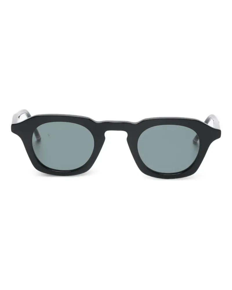 Thom Browne Sonnenbrille mit eckigem Gestell - Schwarz Schwarz