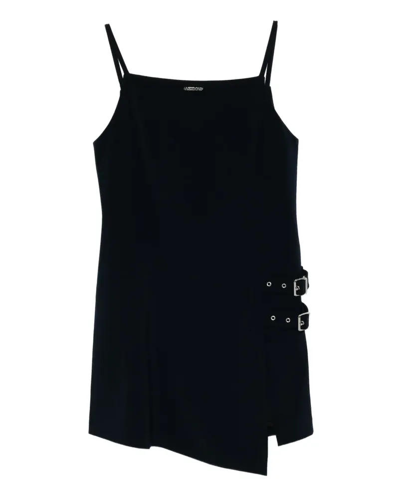 WE 11 DONE Kleid mit Logo-Schild - Blau Blau