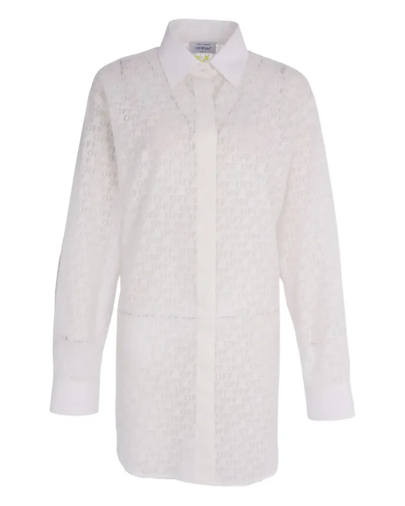 OFF-WHITE monogram mini shirt dress - Weiß Weiß