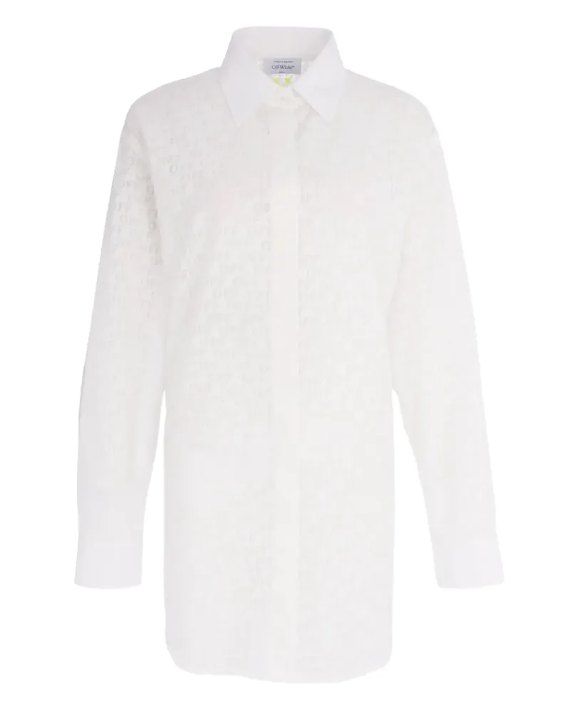 OFF-WHITE monogram mini shirt dress - Weiß Weiß