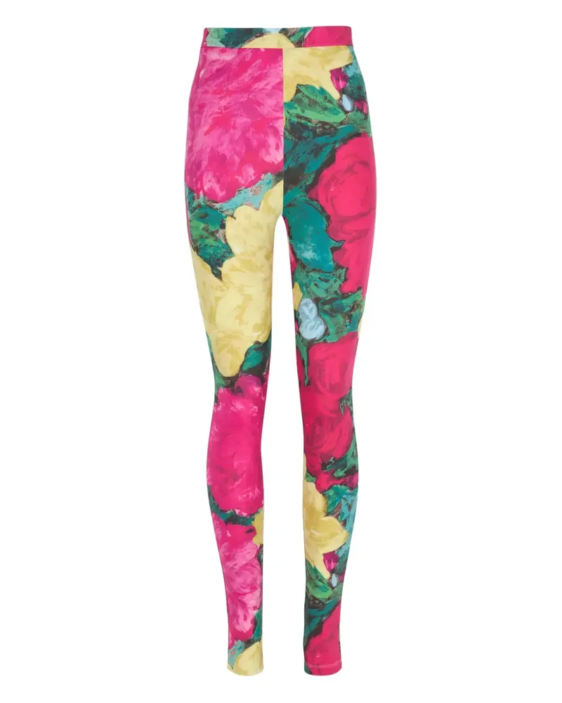Balmain Leggings mit Blumen-Print - Rosa Rosa