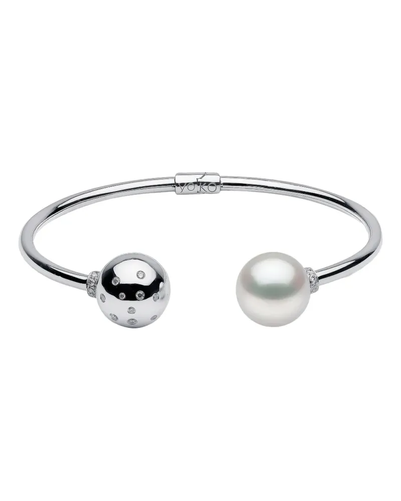 YOKO London Duet South Sea pearl and diamond bangle - Silber Silber