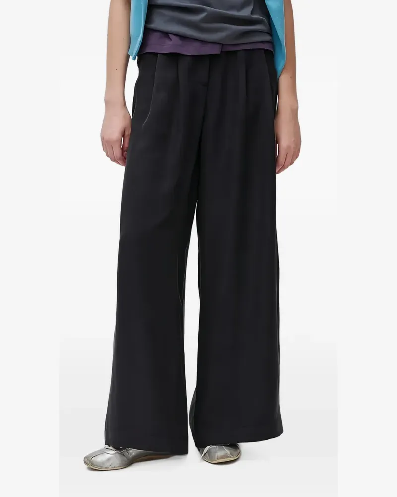 Benetton pleated wide-leg trousers - Schwarz Schwarz