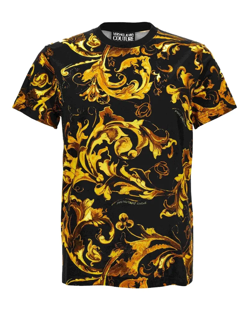 Versace Jeans T-Shirt mit Barock-Print - Schwarz Schwarz