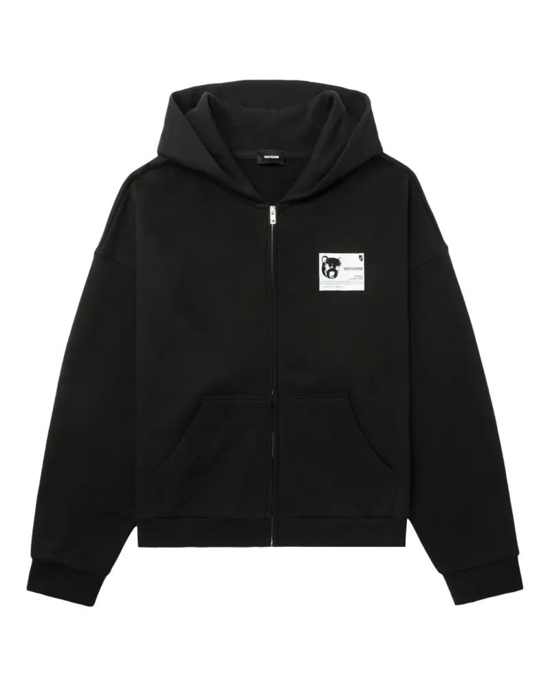 WE 11 DONE Kapuzenjacke mit Bären-Print - Schwarz Schwarz