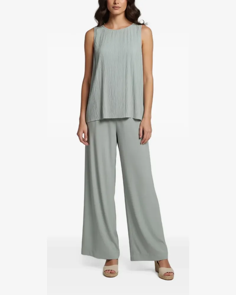 Max Mara Set aus strukturiertem Krepp-Oberteil und Hose - Blau Blau