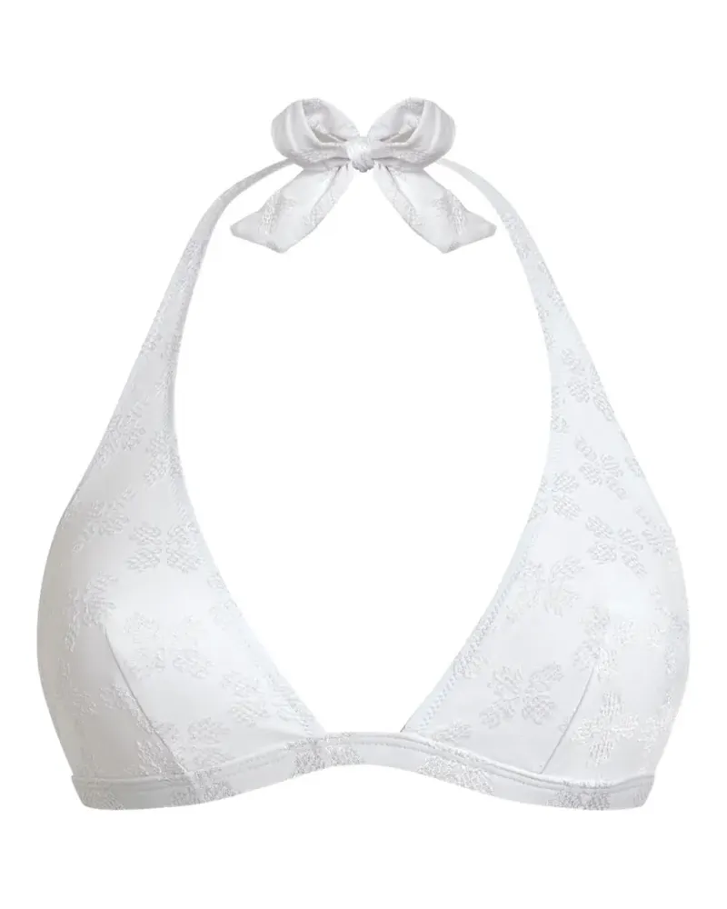 Vilebrequin floral-jacquard halterneck bikini top - Weiß Weiß