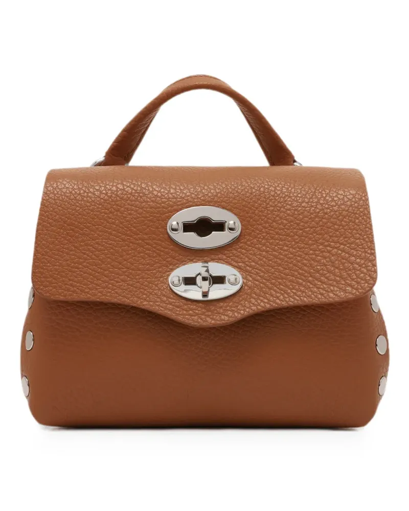 Zanellato Sbaby Postina Clutch mit Nieten - Braun Braun