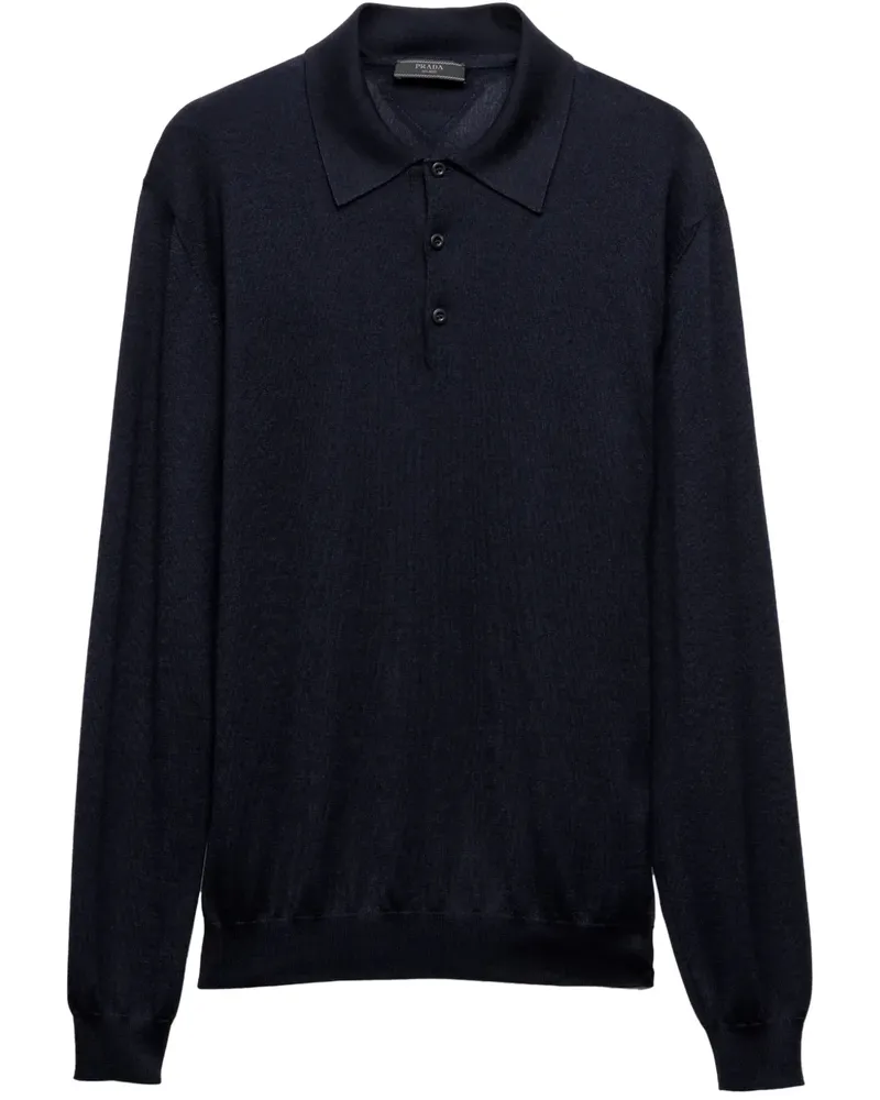 Prada Poloshirt mit Triangel-Logo - Blau Blau