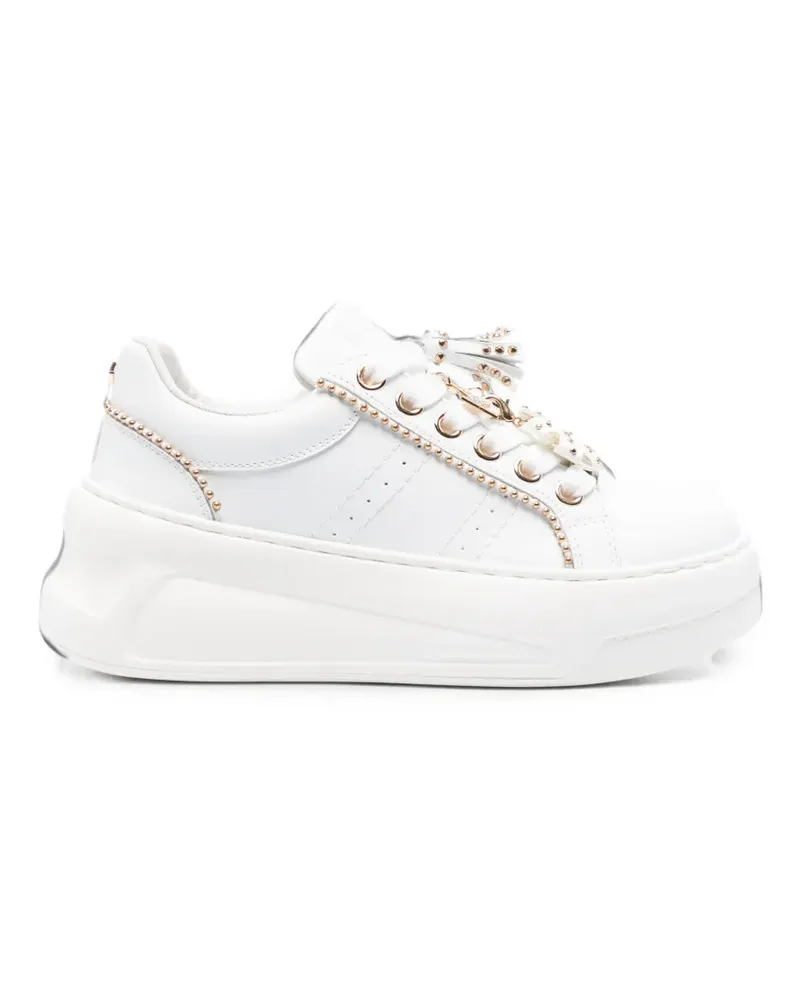 Cult Nirvana stud-embellished leather sneakers - Weiß Weiß