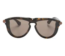 Tubular Sonnenbrille mit geometrischem Gestell - Braun