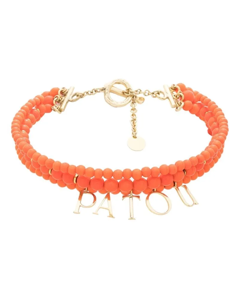 Patou Halskette mit Logo-Anhänger - Orange Orange