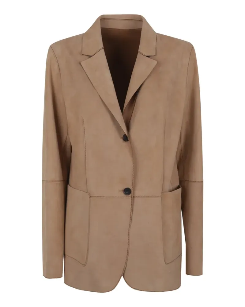 DESA reversible leather blazer - Nude Nude